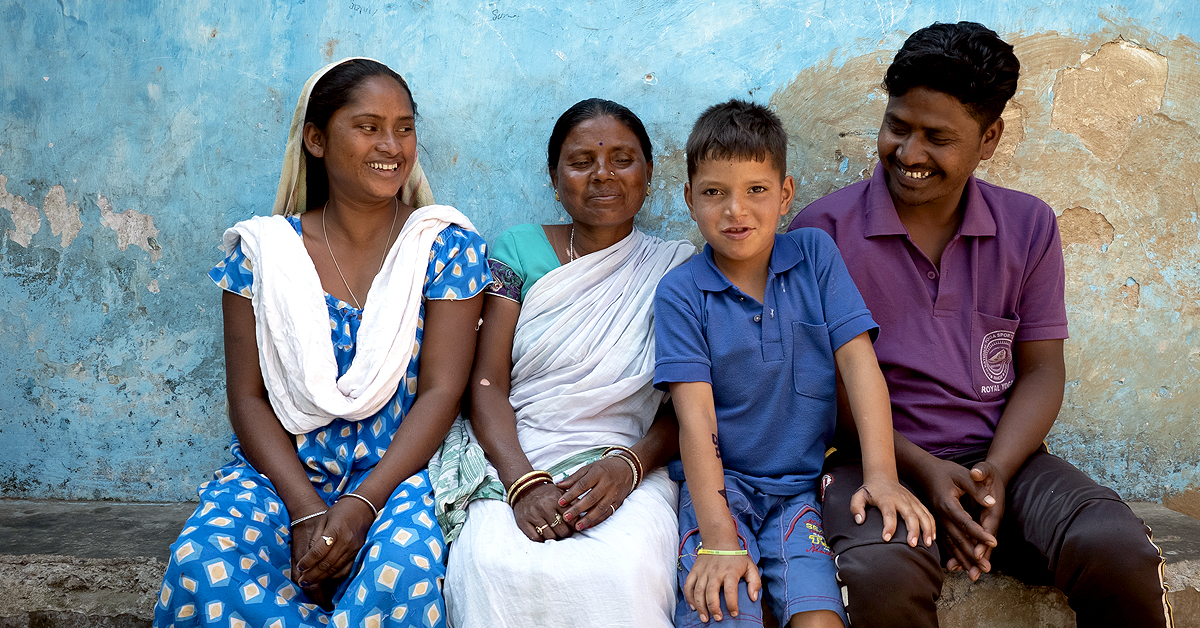 Rajit with his parents, India