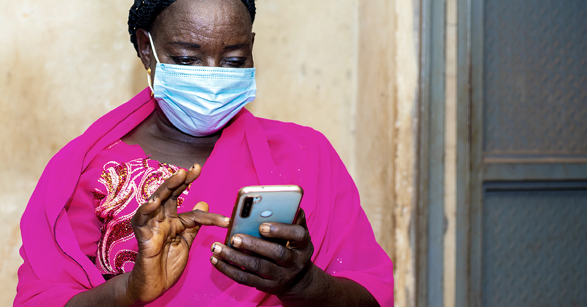 Senior woman using her mobile phone