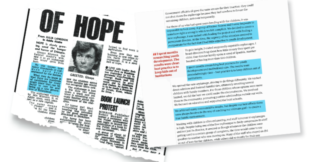 Decorative image of newspaper cuttings