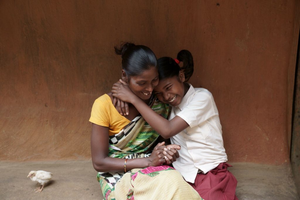 Sonia and her mother embracing